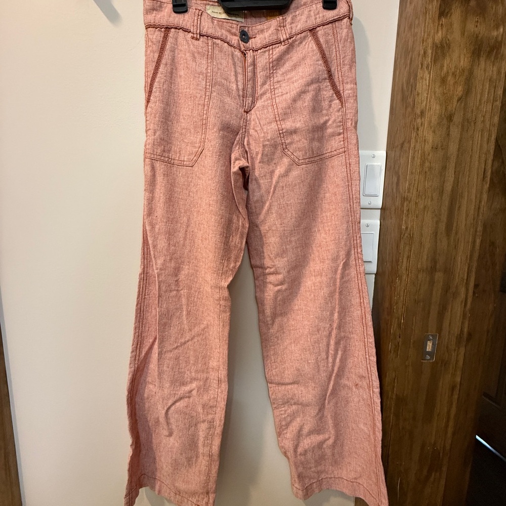 Pilcro and the Letterpress Anthropologie Wide Leg light red Pants